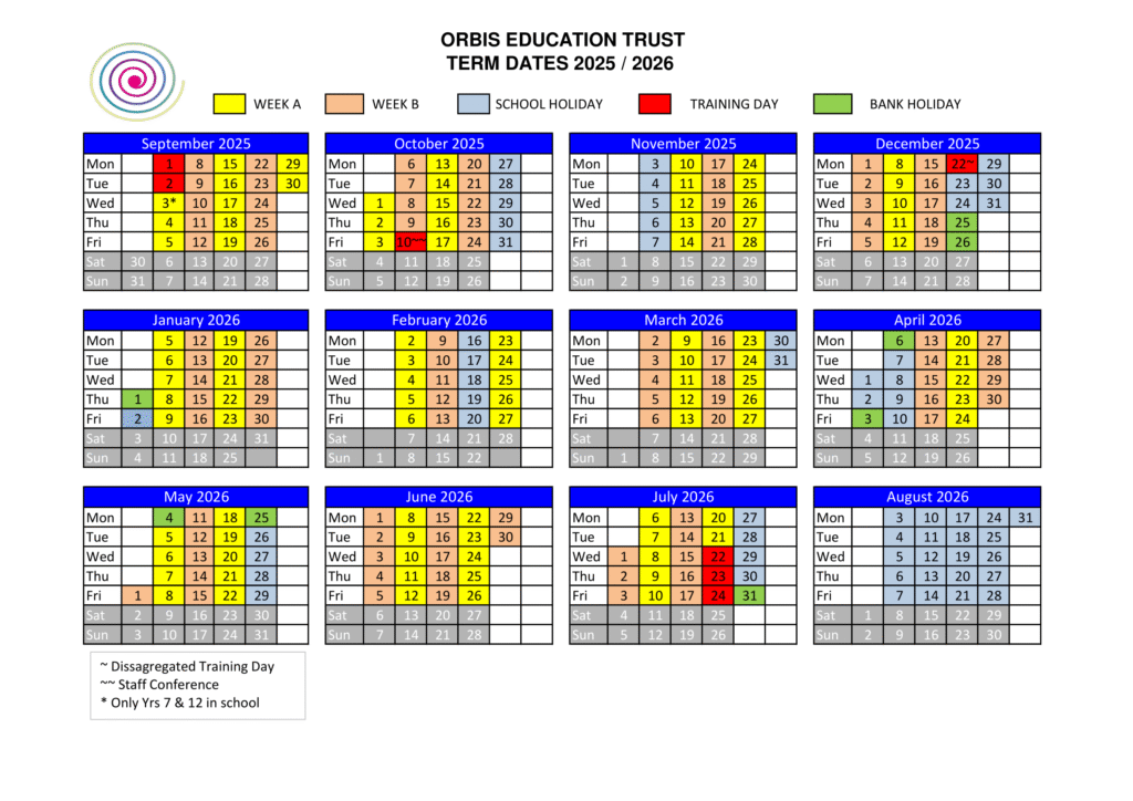 Orbis Education Trust Term Dates 25-26 Revised