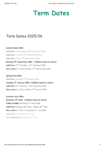 Prae Wood Primary School, term dates