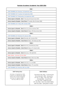 Rushden Academy term dates