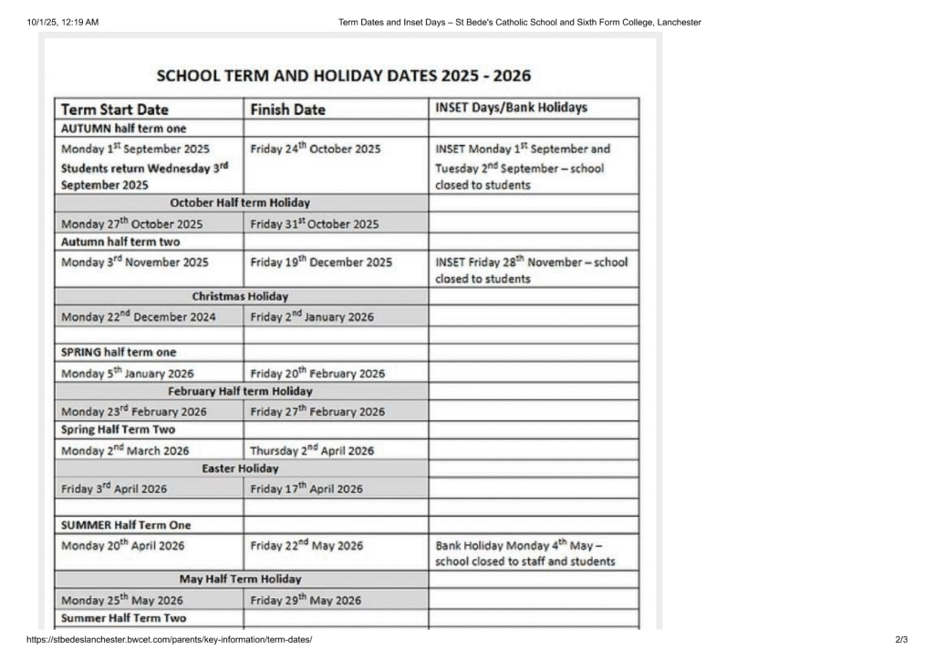 St Bede's Catholic School and Sixth Form College, Lanchester –
