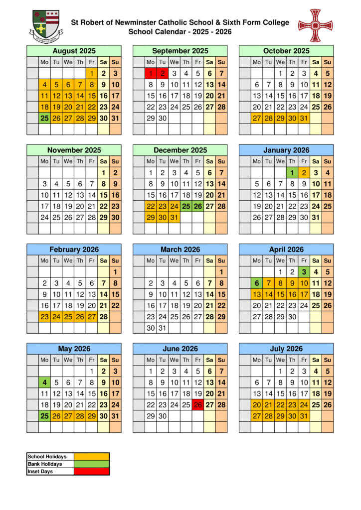 St Robert of Newminster Term Dates Revised
