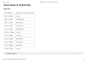 Wellfield School Term Dates