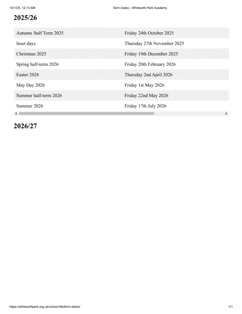 Whitworth Park Academy