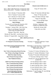 Wrenn School term dates