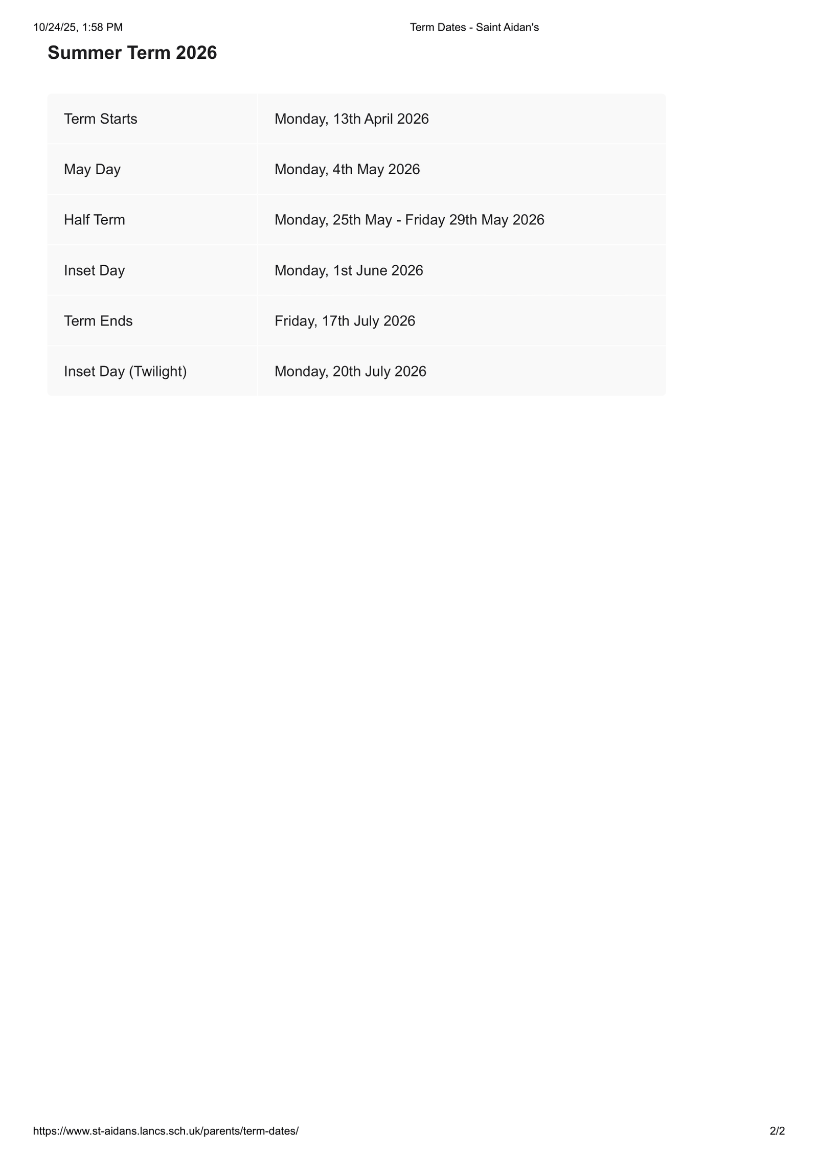 Saint Aidan's Church of England High 