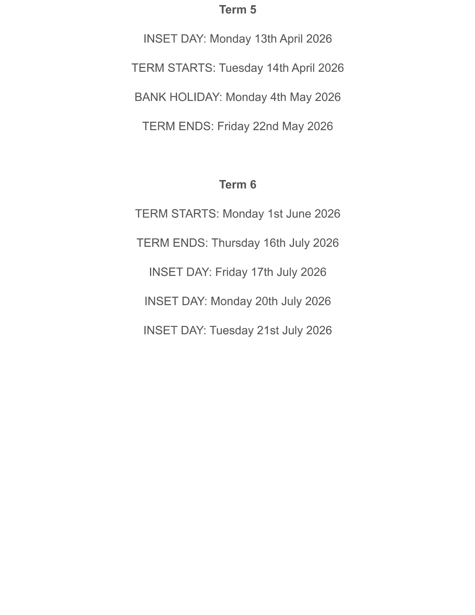 Hammersmith Academy term dates 25-26 Updated Term Dates