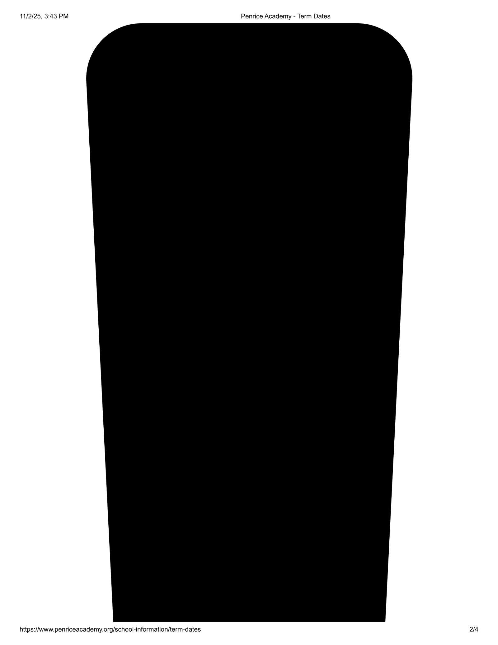 Penrice Academy - Cornwall Term Dates Term Dates